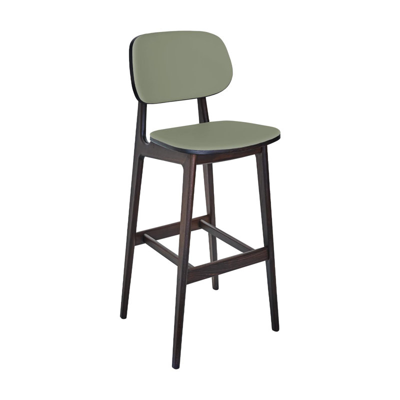  Tabouret de bar Emma - siège et dossier revêtus de feuille d'argent Grade 4, Brun, Feuille d'argent