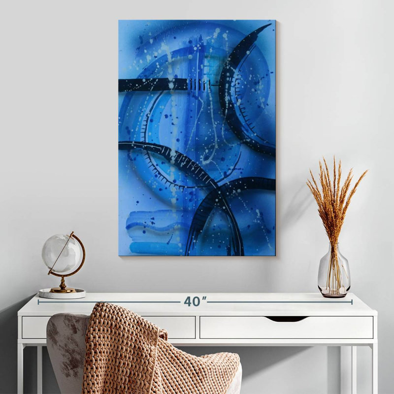 Avery Abstract Blue Tech, 30" H x 20" W