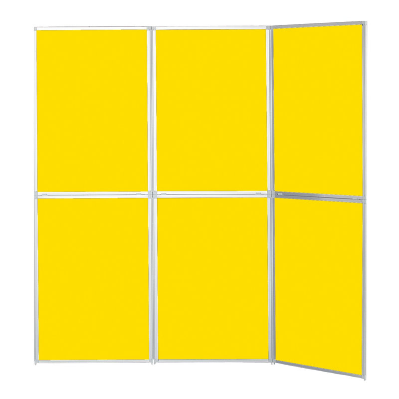  Free-Standing Bulletin Board 220cm H x 210cm W, Yellow