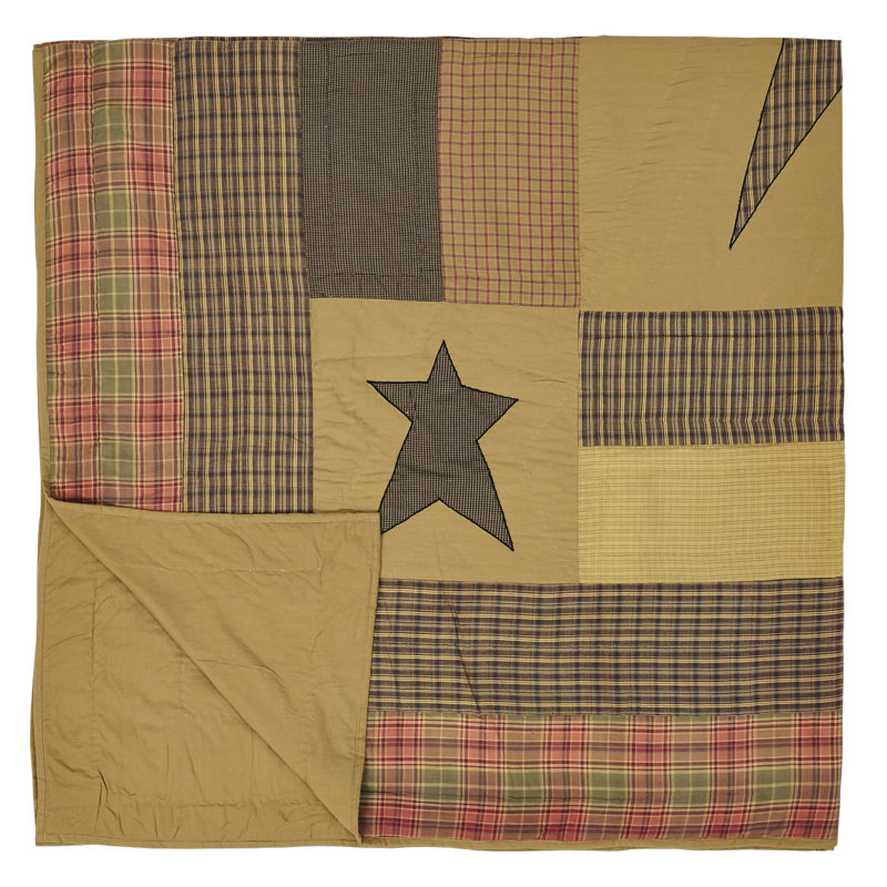 Stratton Twin Red Cotton Patchwork Quilt Set