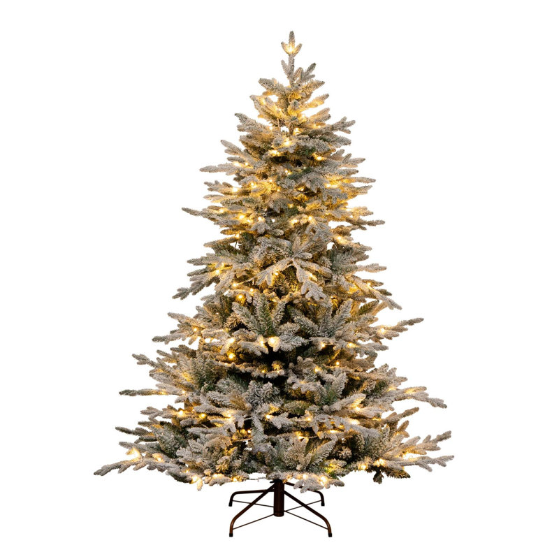 Sapin de Noël givré pré-éclairé, 6'