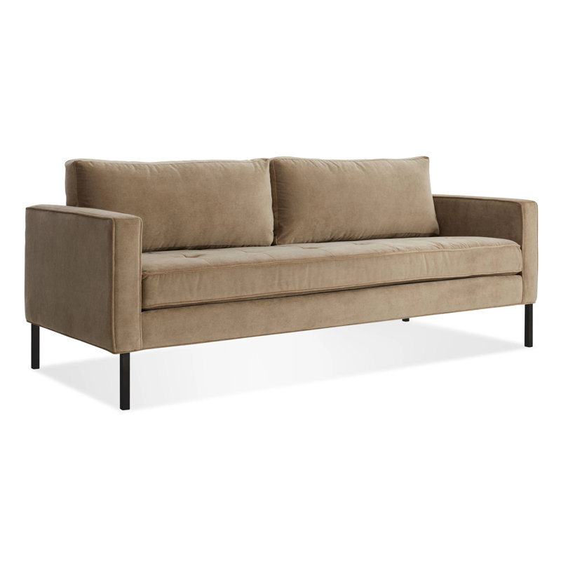 Paramount Upholstered Sofa, Sanford Black Polyester Blend, Metal, 32" H x 80" W x 34" D