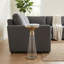 Table ronde moderne avec base en verre et plateau en métal doré-1335879808
