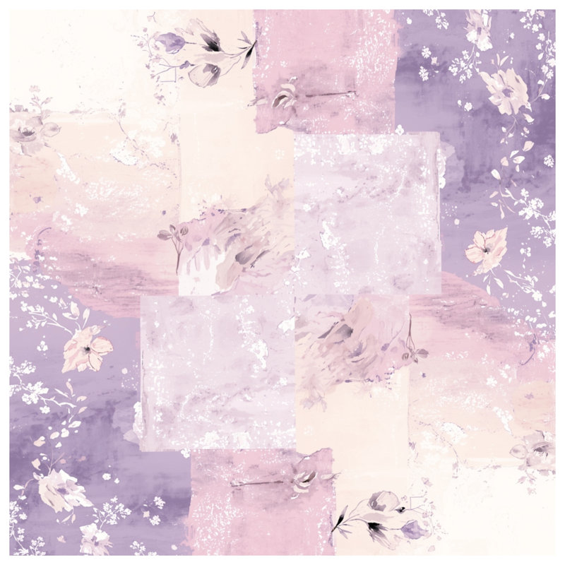 Couvertures pastel à motif floral abstrait, L 60 po x H 80 po