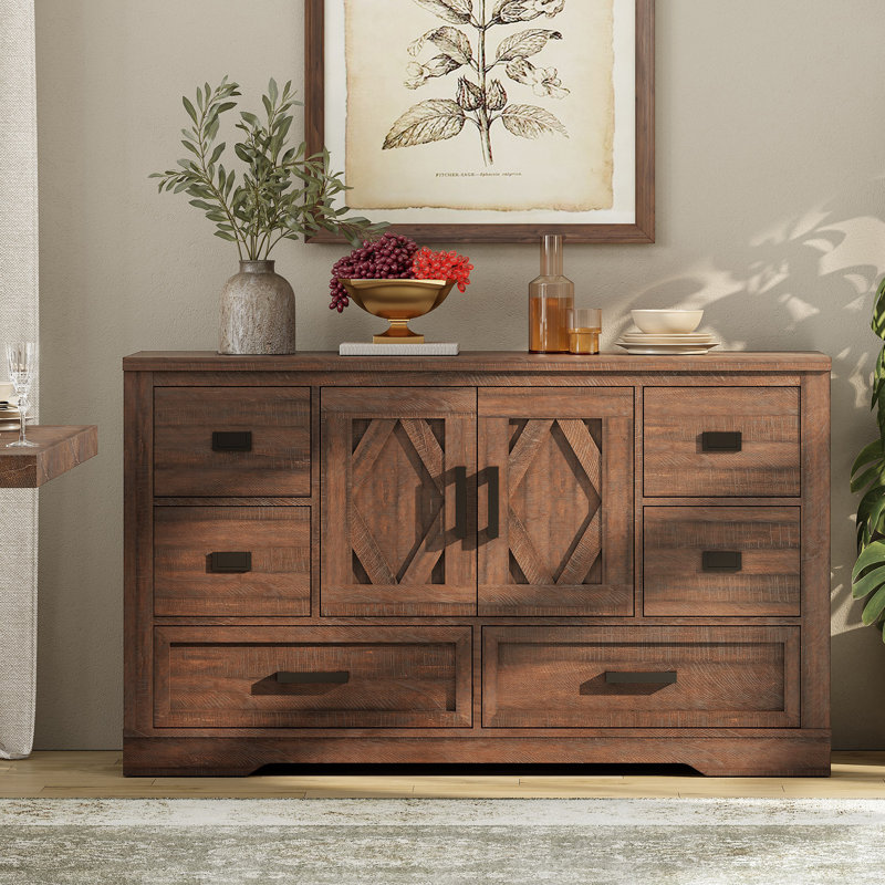 Armoire d'appoint Glenford Modern Farmhouse, Brun