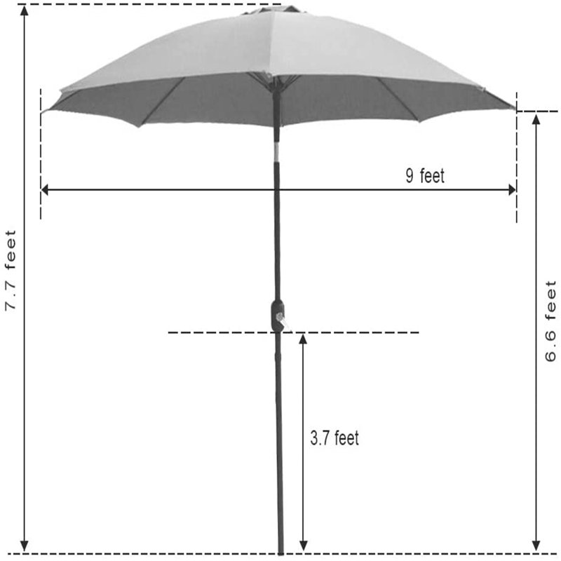 Parasol Viso Market, Brun clair