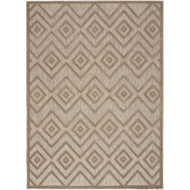 Foundry Select Versatile Diamond Natural Beige Indoor/Outdoor Area Rug
