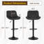 Ensemble de 2 tabourets de bar et fauteuil pivotant en cuir polyuréthane avec dossier et chaise de bar à hauteur réglable-170378561