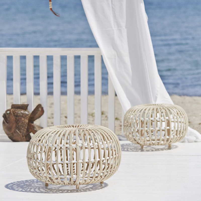 Franco Albini Large Outdoor Ottoman, Dove White