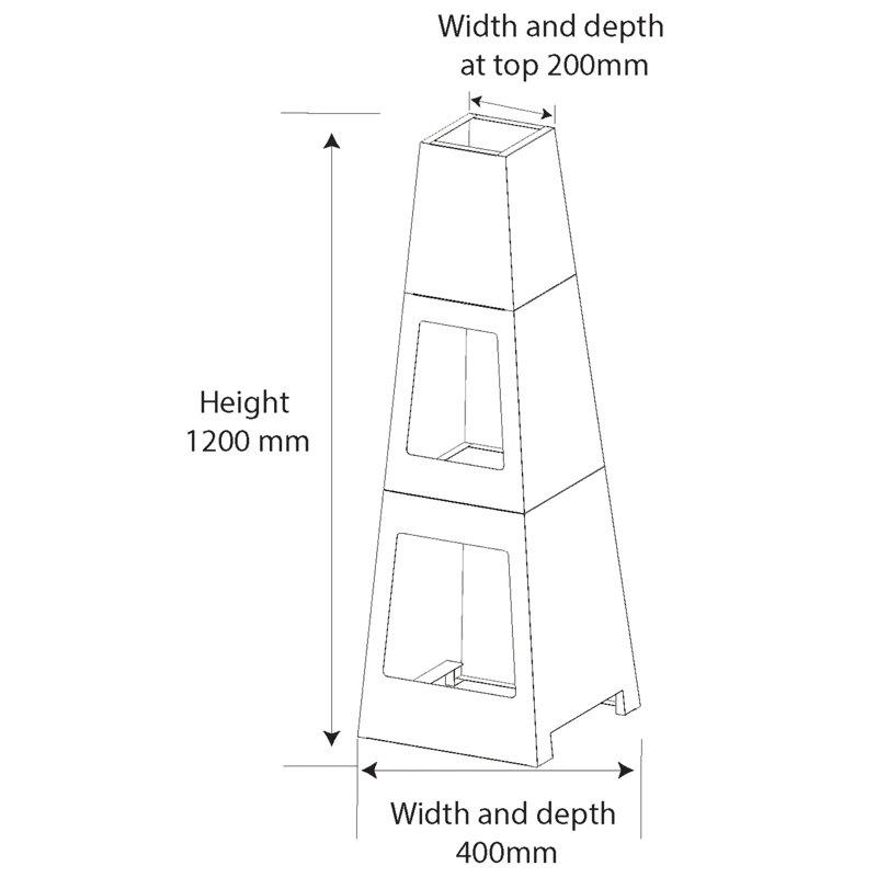 Schwamm Column Wood Burning Smokeless Chimnea