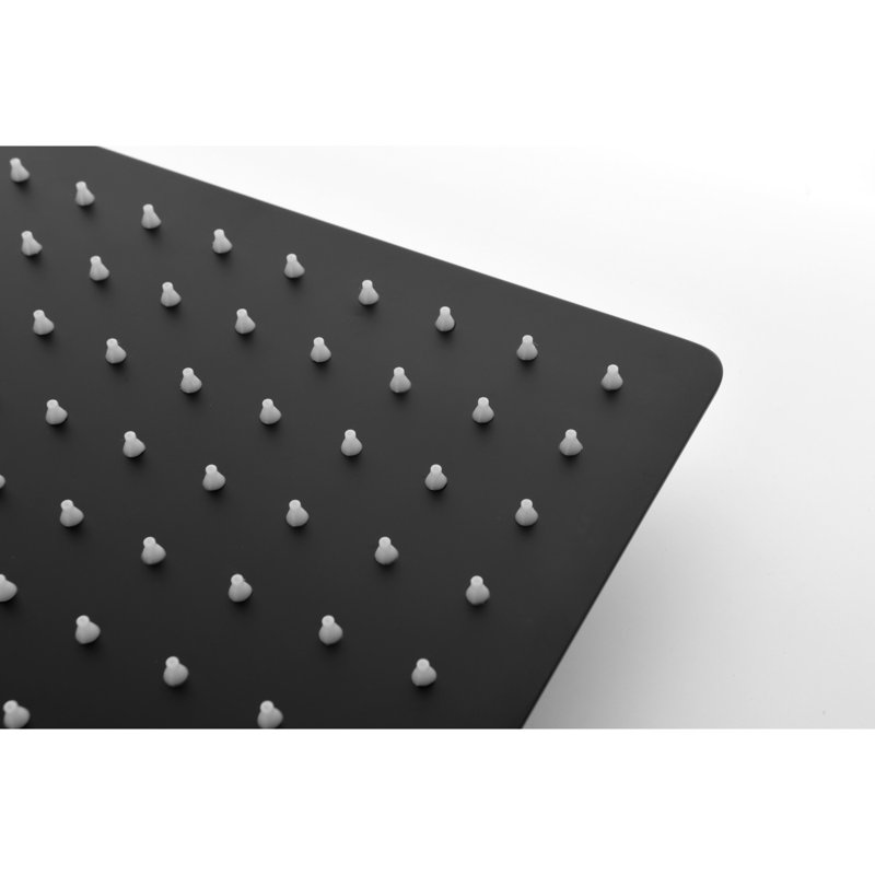 Matte Black Shower System With Materials And Components: Head, Hand Shower, Hose, Valve Trim, Lever Handles, Niche - Resistance To Rust Corrosion System: Damage