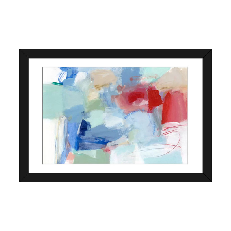 «Roundabout II», reproduction sur toile, H 16 po x l 24 po x P 1 po, Papier d'art encadré noir, Blanc