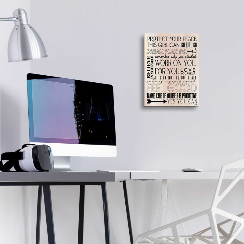 «A Feel Good Reminder» par Yass Naffas Designs, art mural en verre acrylique, H 16 po x l 12 po x P 0,13 po