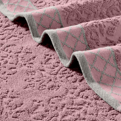 Modern Threads 6-Piece Damask Jacquard/Solid Ultra Soft 550GSM 100% Combed Cotton Towel Set with Embellished Borders