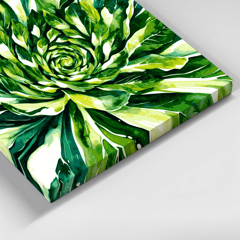 Légumes, art mural sur toile vert Bok Choy, H 12 po x l 18 po