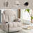 Swinging Recliner Massage Heated Sofa, With USB And 2 Cup Holders In Side Pockets-1480920004