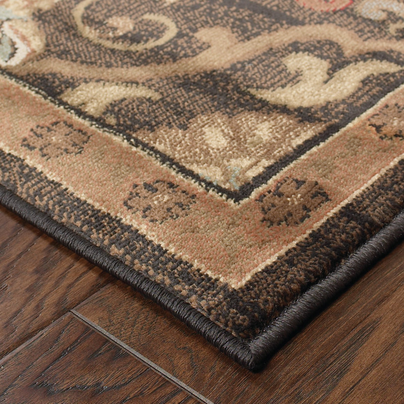 Tapis oriental brun / beige Heavener, Rectangle 5 pi 3 po x 7 pi 6 po