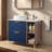 36" Blue&Brown Modern Free-Standing Single Bathroom Vanity Vessel Set
