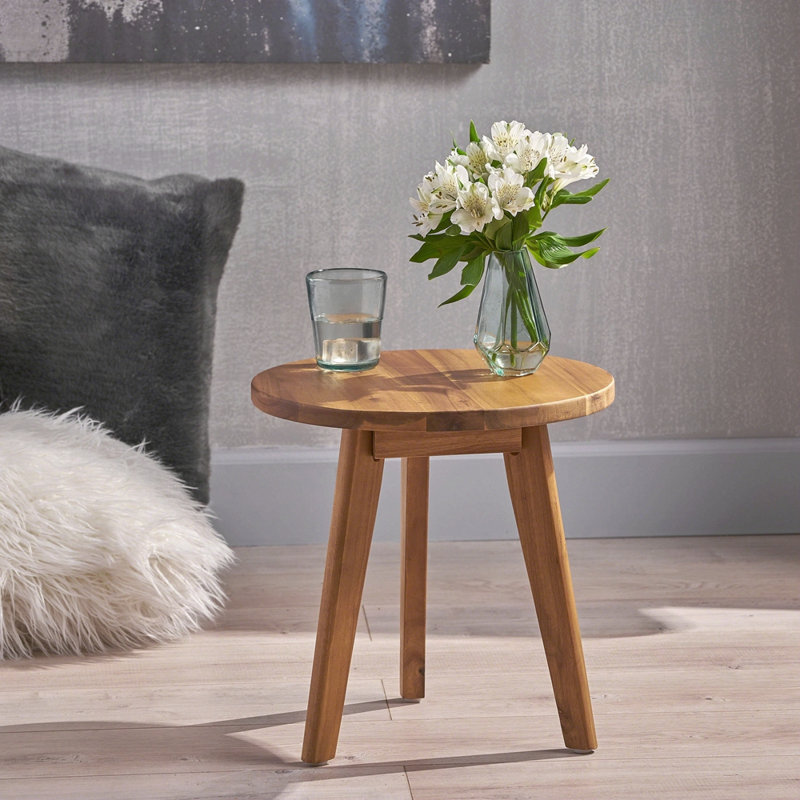 Petite table d'appoint de jardin avec balcon et peu d'espace, Teinte naturelle