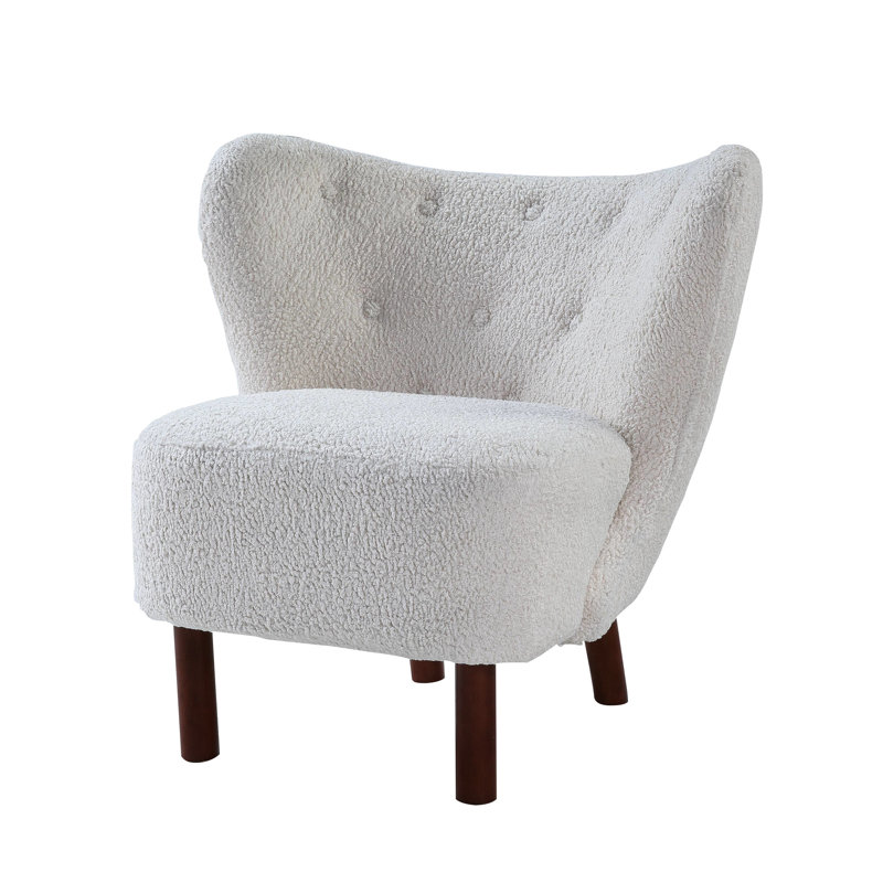 Fauteuil blanc confortable - Revêtement et structure élégants avec pieds à oreilles