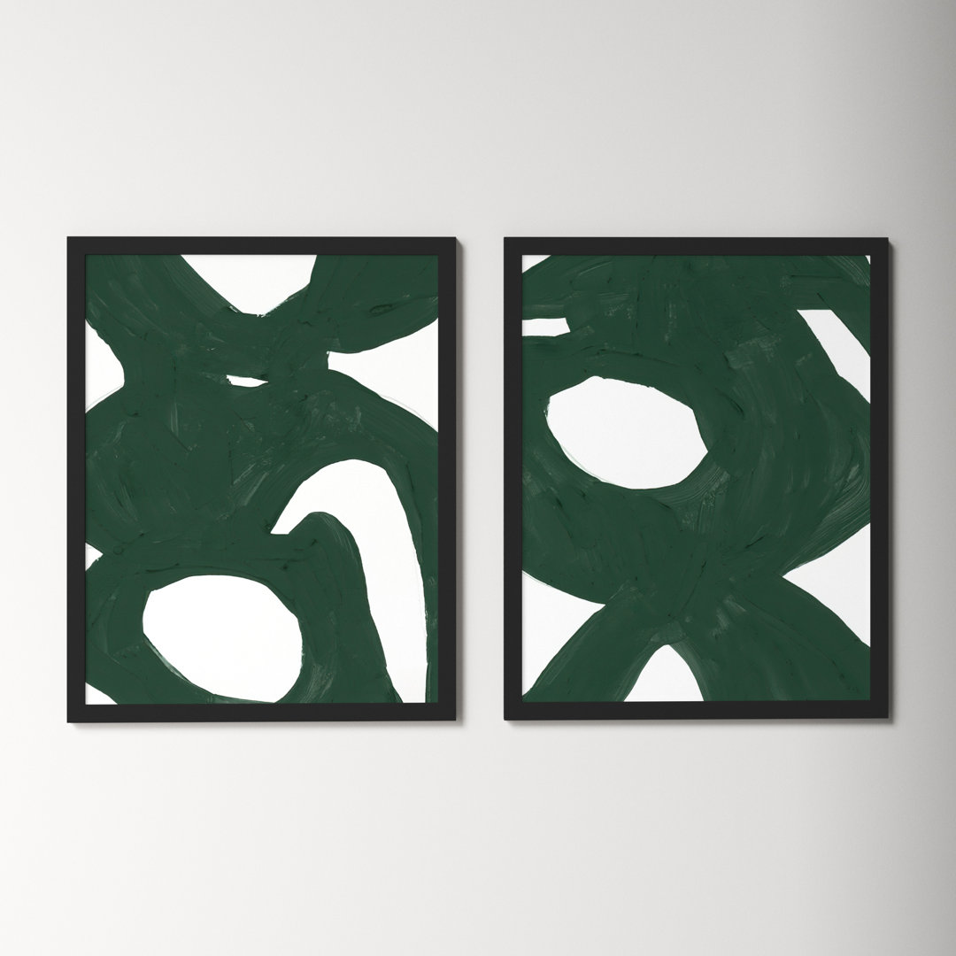 Goodall Green Harmony Set Of 2 By Andrea Stokes - Framed Wall Art AllModern Frame