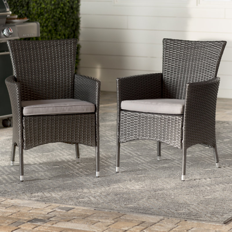 Chaise de patio avec coussin Alfiero, Structure grise / coussin gris clair, Gris