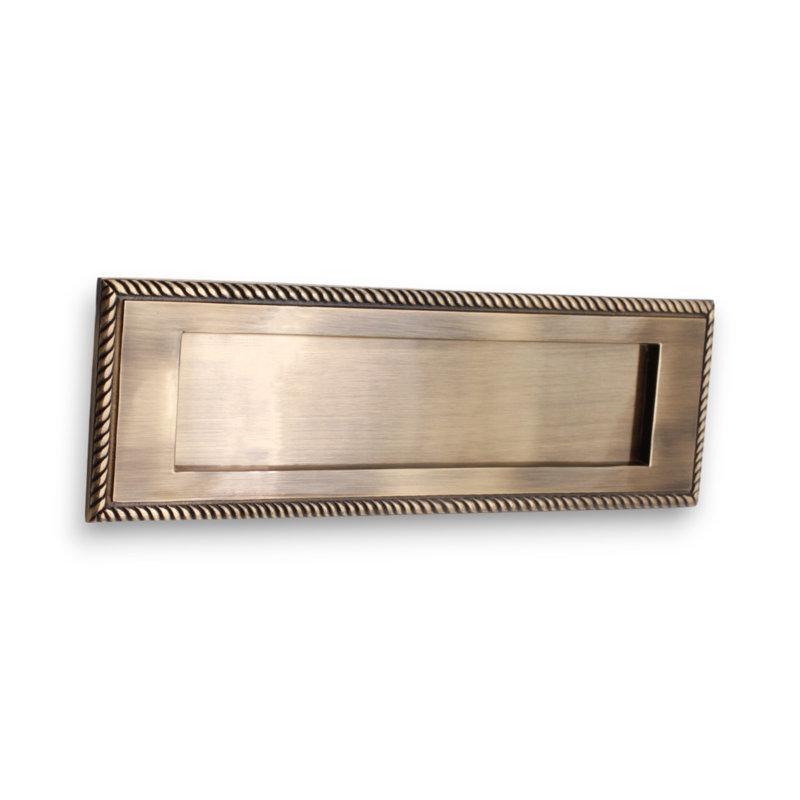 Georgian Letter Plate 250mm Satin Brass, Antique Brass