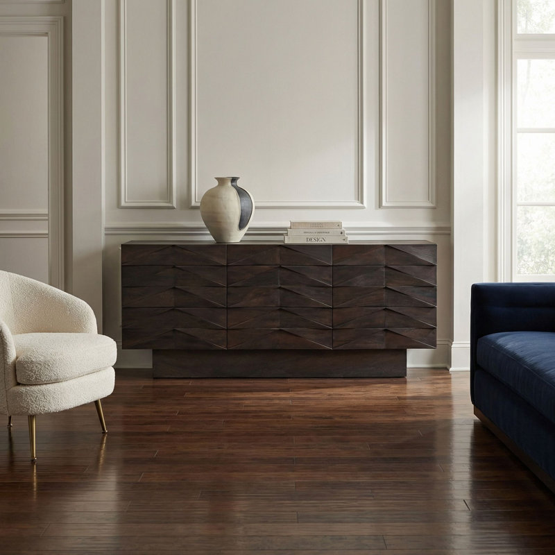 Drake 75'' W Solid Wood Sideboard, Ebony Walnut