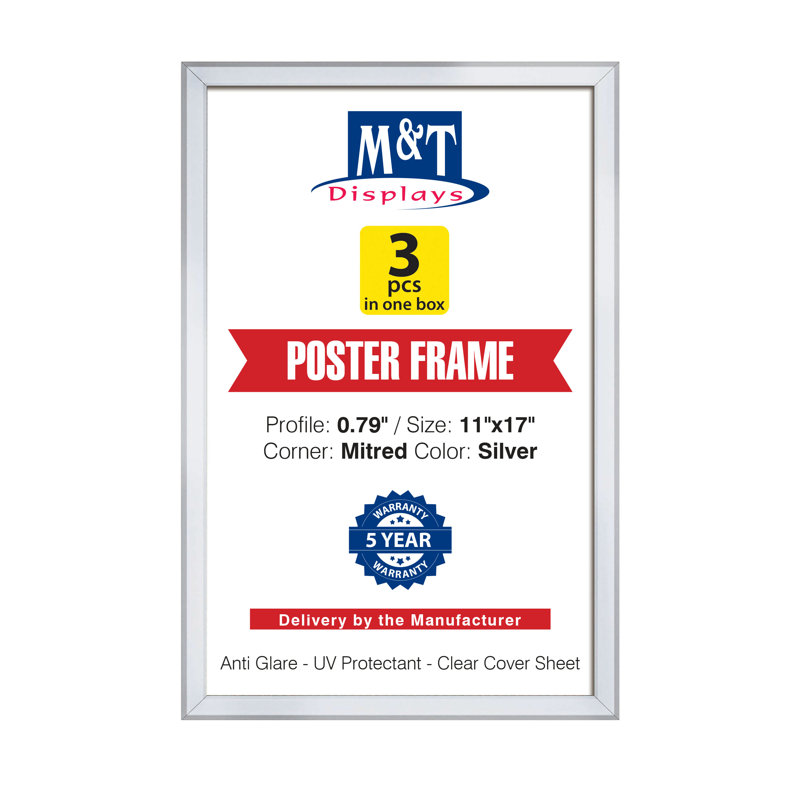 Metal Picture Frame, 11" x 17", Silver