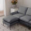 Canapé modulaire en L 104,5 po en cuir technique avec repose-pieds convertible