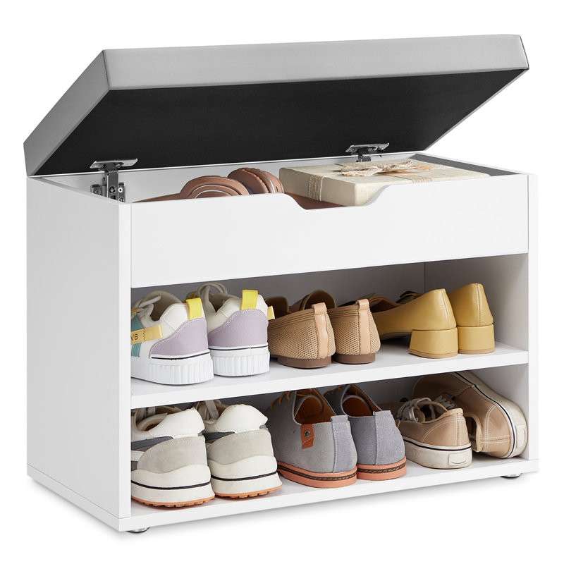 Saer Storage Bench, White, Grey