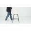 Ensemble de 3 tabourets de bar pivotants Levick, tabourets de bar à hauteur de comptoir avec dossier et pieds en métal - Beige-2074148435
