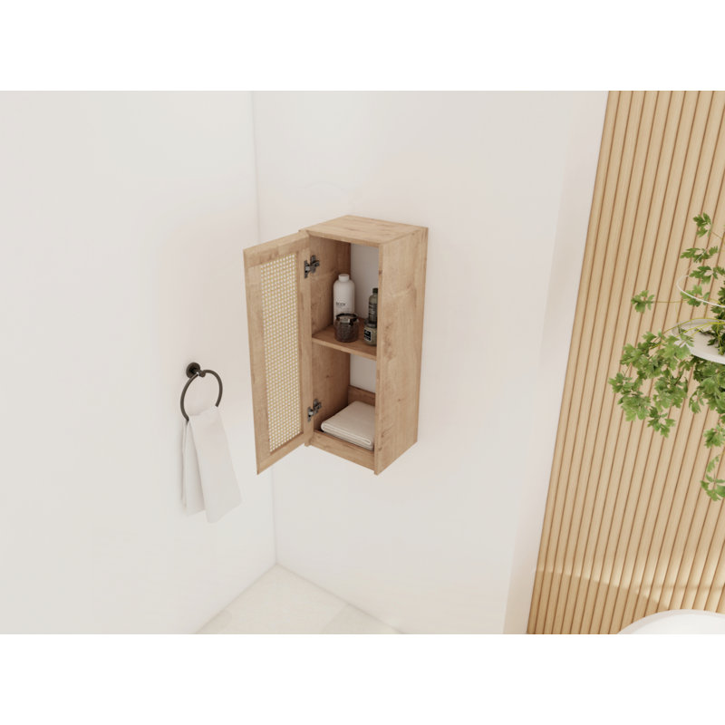 12" Bathroom Side Cabinet,Soft Close Doors,Float Mounting Design