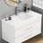 36-inch White Ceramic Bathroom Sink - Fits 36-inch Vanity, Pre-drilled Faucet Hole, Sleek Minimalist Aesthetic, Durable & Easy To Clean