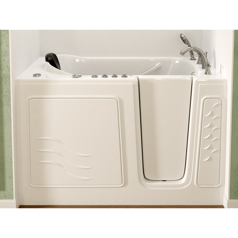 Therapeutic Tubs 30 in. x 60 in. Right Drain Quick Fill Walk-In Whirlpool and Air Tub with Powered Fast Drain in White, Right