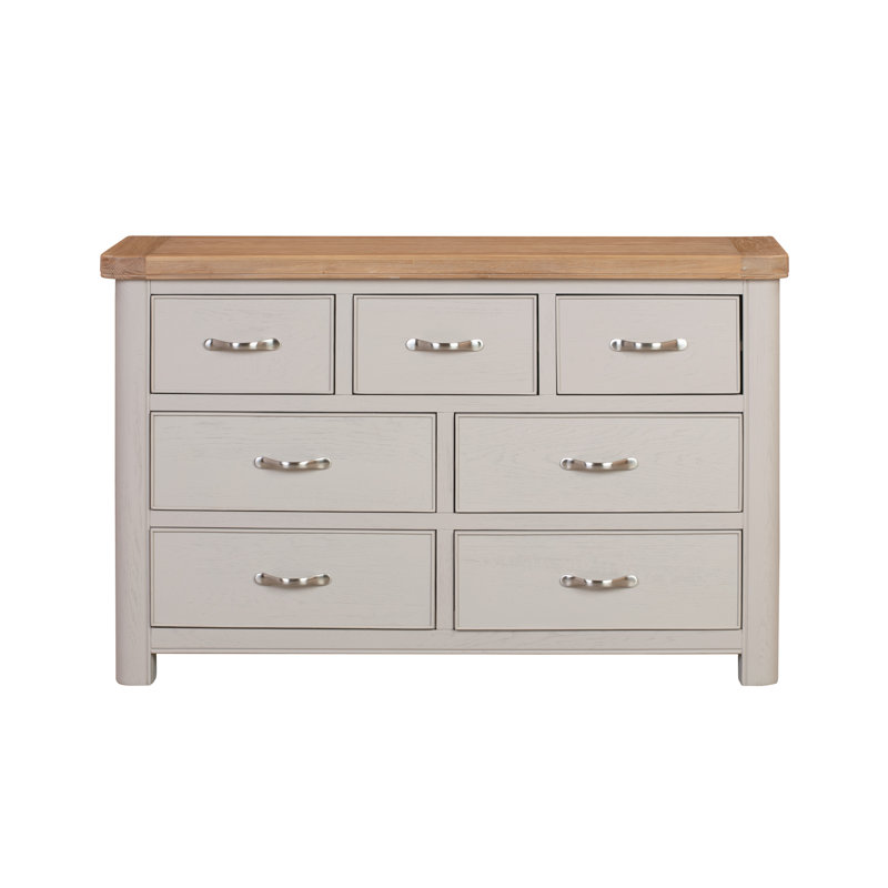 Comfrey 125cm W 7 - Drawer Chest of Drawers, Grey