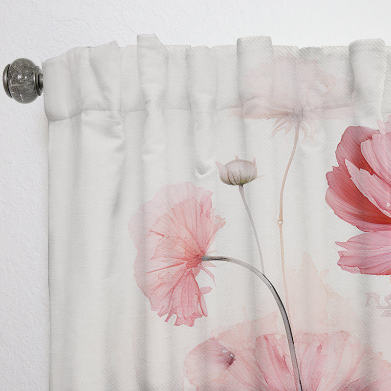Parry Floral Delights In Ranunculus III - Traditional Velvet Curtain - Room Darkening - 1 panel, 52" W x 90" L