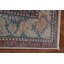 Tapis beige / ivoire / bleu en laine noué à la main de conception unique 9 pi x 11 pi 9 po