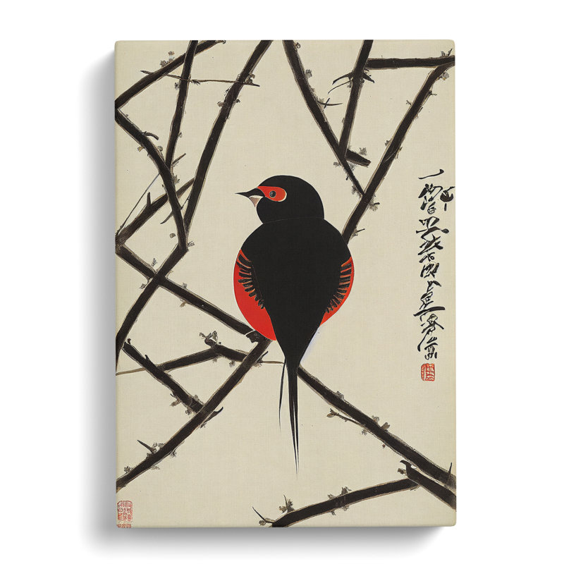 Bird on the Branch - Wrapped Canvas, 50cm H x 35cm W x 3cm D
