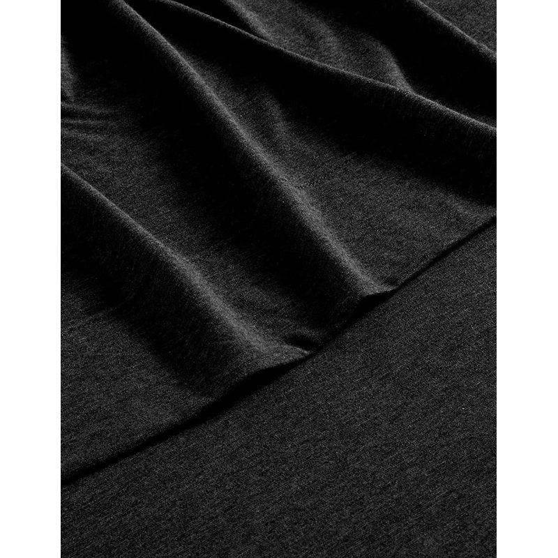  Ensemble de draps 100% coton 400 fils 400 fils, Grand, Noir
