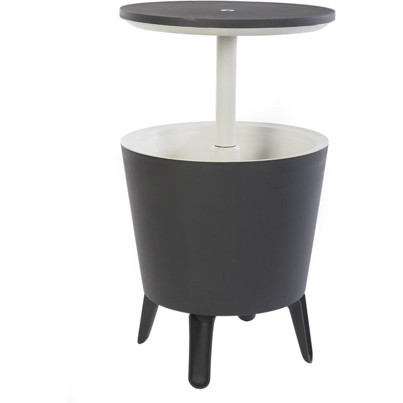 Table basse d'appoint pour terrasse et spa moderne avec refroidisseur à bière et à vin 7,5 gallons Modern, Noir