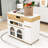 Mobile Kitchen Cart with Extendable Tabletop, Built-In Power Outlet, Hidden Storage and Locking Wheels-884529818