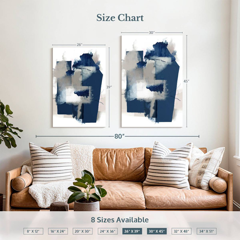 Avery Juxtaposed Blue, 39" H x 26" W