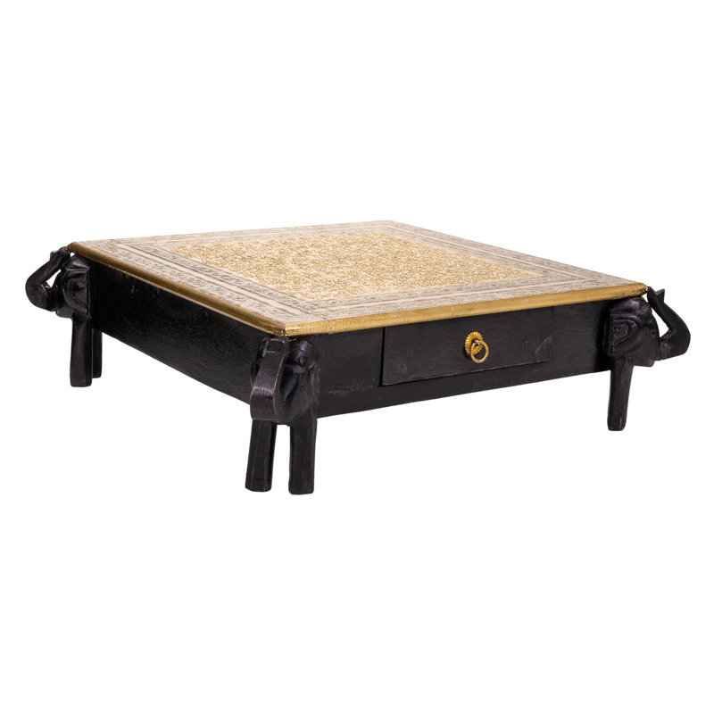 Ashyah Solid Wood Figurine Coffee Table with Storage