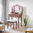 Sanlo Wooden Vanity Make Up Table and Stool Set