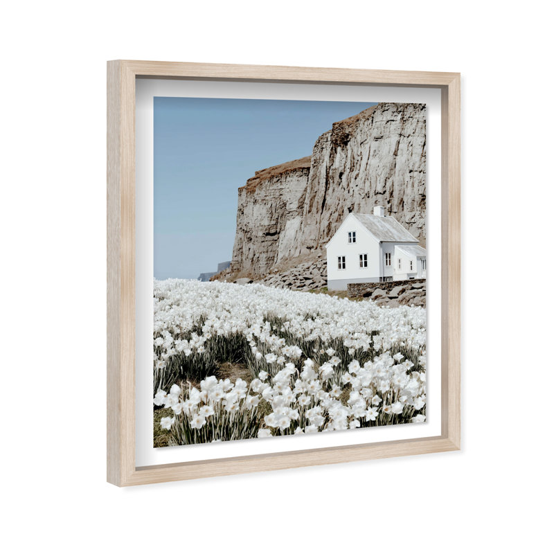 Coastal Homes II Print by Oliver Gal, Natural Oak Shadowbox, 31.5"H x 37.5"W