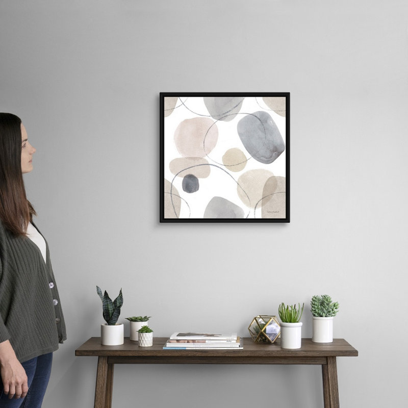 «Think Neutral 14» par Lisa Audit - reproduction d'art, Toile avec cadre noir, H 22 po x l 22 po x P 1,75 po