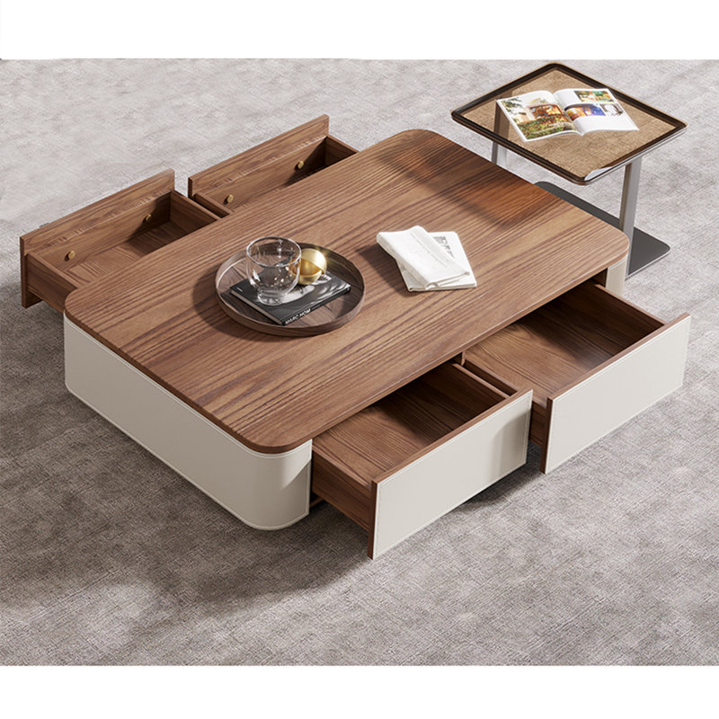 Table basse de style italien, Blanc, H 14,17 po x L 59,06 po x l 31,5 po