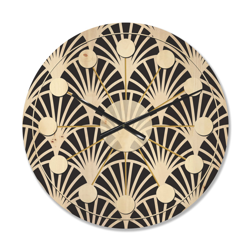 Horloge murale Art Deco Waves I, Moyenne