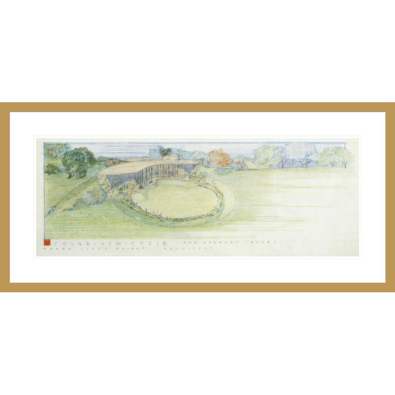 «Herbert Jacobs House II Solar Hemicycle» «Middleton WI» par Frank Lloyd Wright - Estampe numérique encadrée